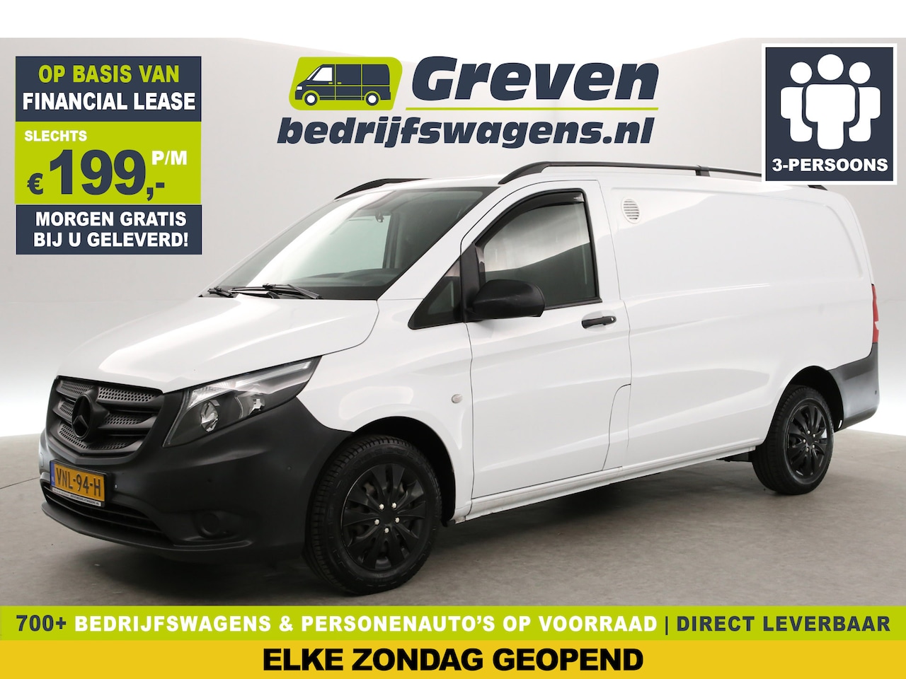 Mercedes-Benz Vito - 111 CDI Lang | Airco | 3 Persoons | Trekhaak | Parkeersensoren - AutoWereld.nl