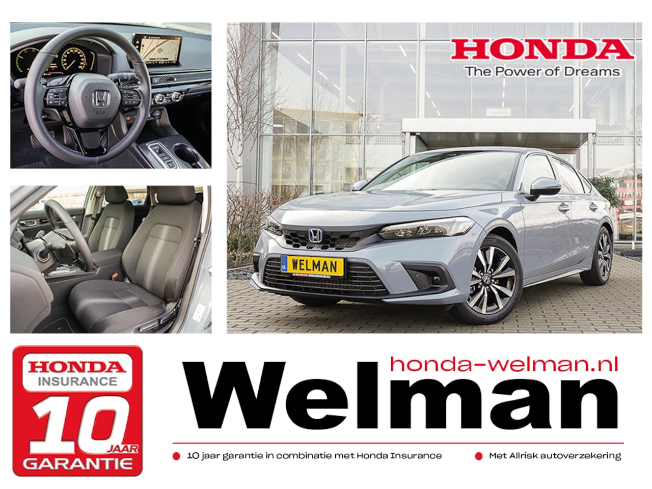Honda Civic - 2.0i e:HEV ELEGANCE - NIEUW - HYBRID - 184 PK - AutoWereld.nl