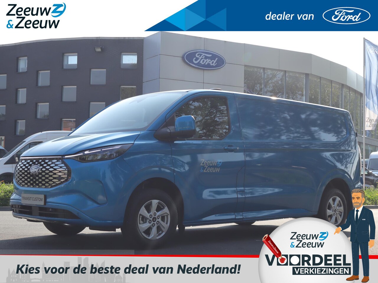 Ford E-Transit Cust. - 340 L2H1 Limited 65 kWh Ford E-Transit Cust. 320 L2H1 Limited 65 kWh 218pk | Nieuw te best - AutoWereld.nl
