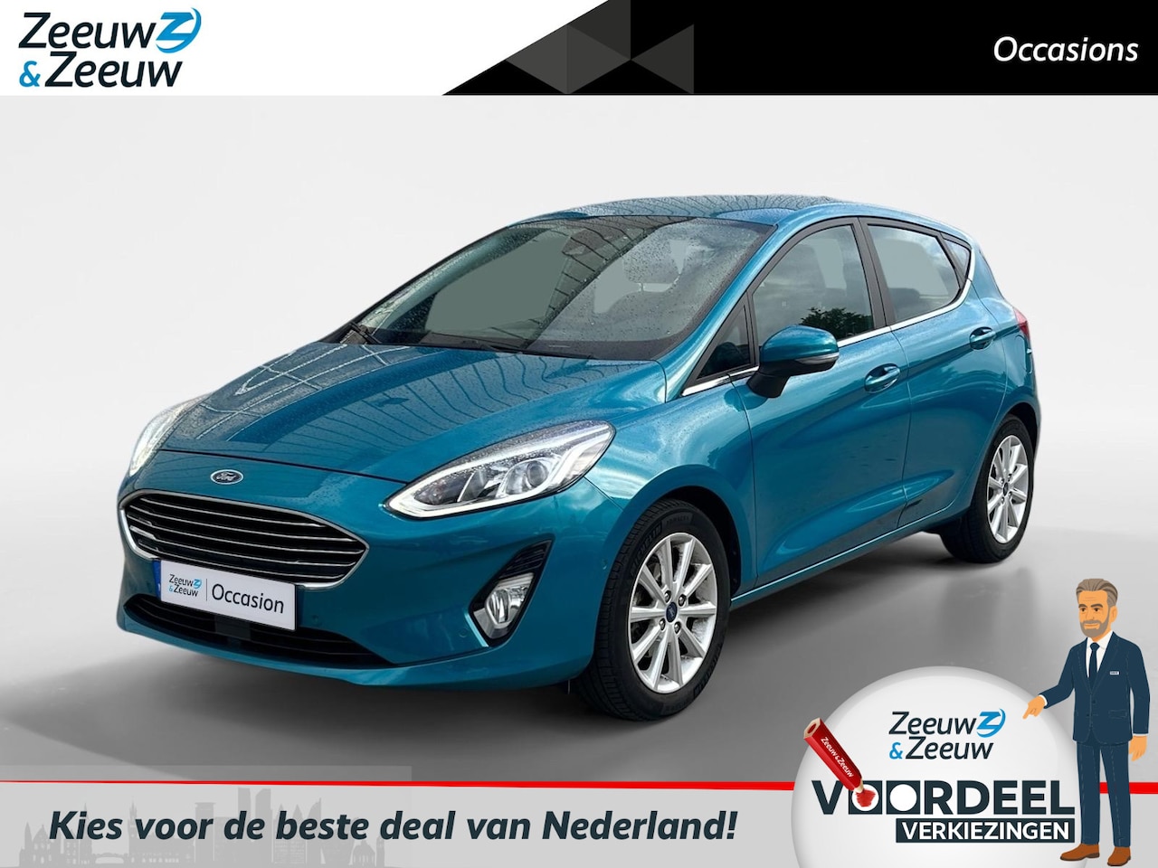 Ford Fiesta - 1.0 EcoBoost Titanium 100pk | Adaptieve cruise control | Achteruit rij camera | B&O | Lich - AutoWereld.nl