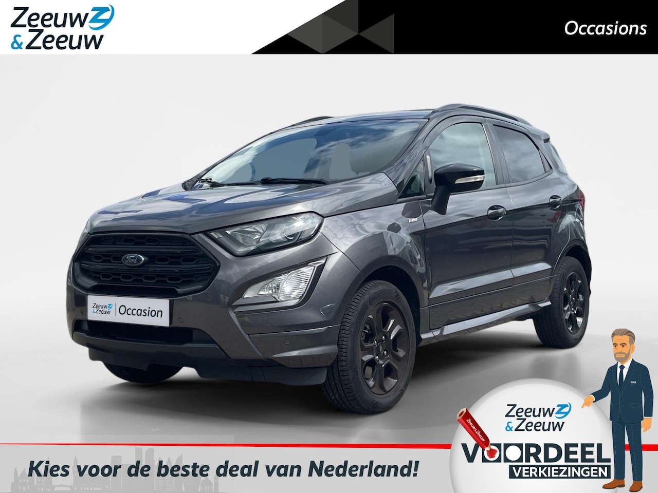 Ford EcoSport - 1.0 EcoBoost St-Line 140pk |  Trekhaak | Stoel- stuur en voorruitverwarming | Contrasteren - AutoWereld.nl