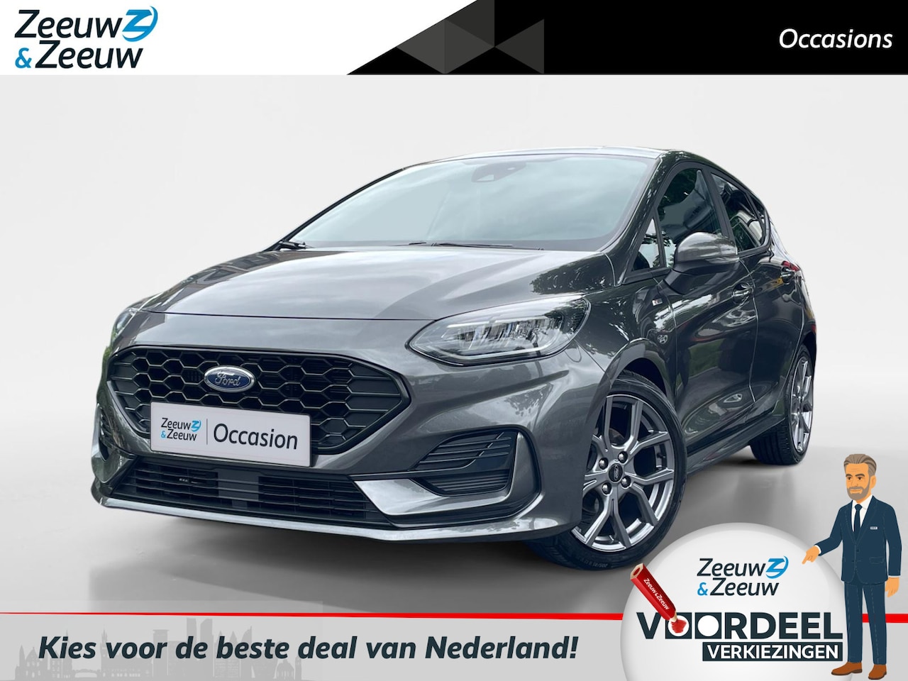Ford Fiesta - 1.0 EcoBoost Hybrid ST-Line Automaat | Adaptieve Cruise Control | Winter Pack | Led Koplam - AutoWereld.nl