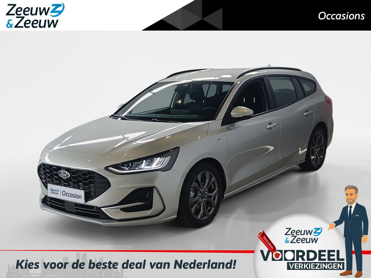 Ford Focus Wagon - 1.0 EcoBoost Hybrid Titanium *Automaat*Navi+Camera*Climate Control*Cruise Control*Carplay* - AutoWereld.nl