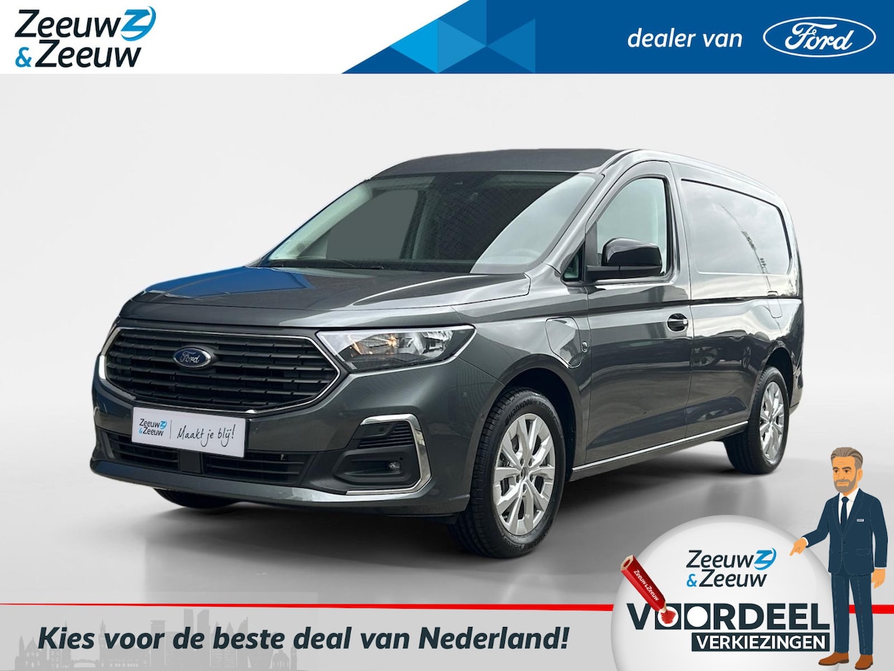Ford Transit Connect - 1.5 EcoBoost PHEV L2 Limited 150pk automaat | Direct leverbaar | Trekhaak | Driver assista - AutoWereld.nl