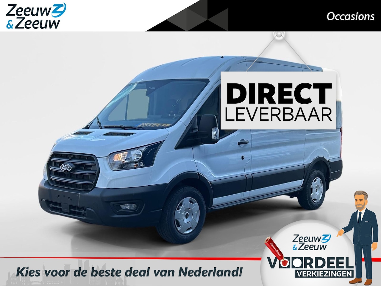 Ford Transit - 350 2.0 TDCI L2H2 Trend 165pk automaat | 2.800kg trekgewicht | Trekhaak | BPM vrij - AutoWereld.nl
