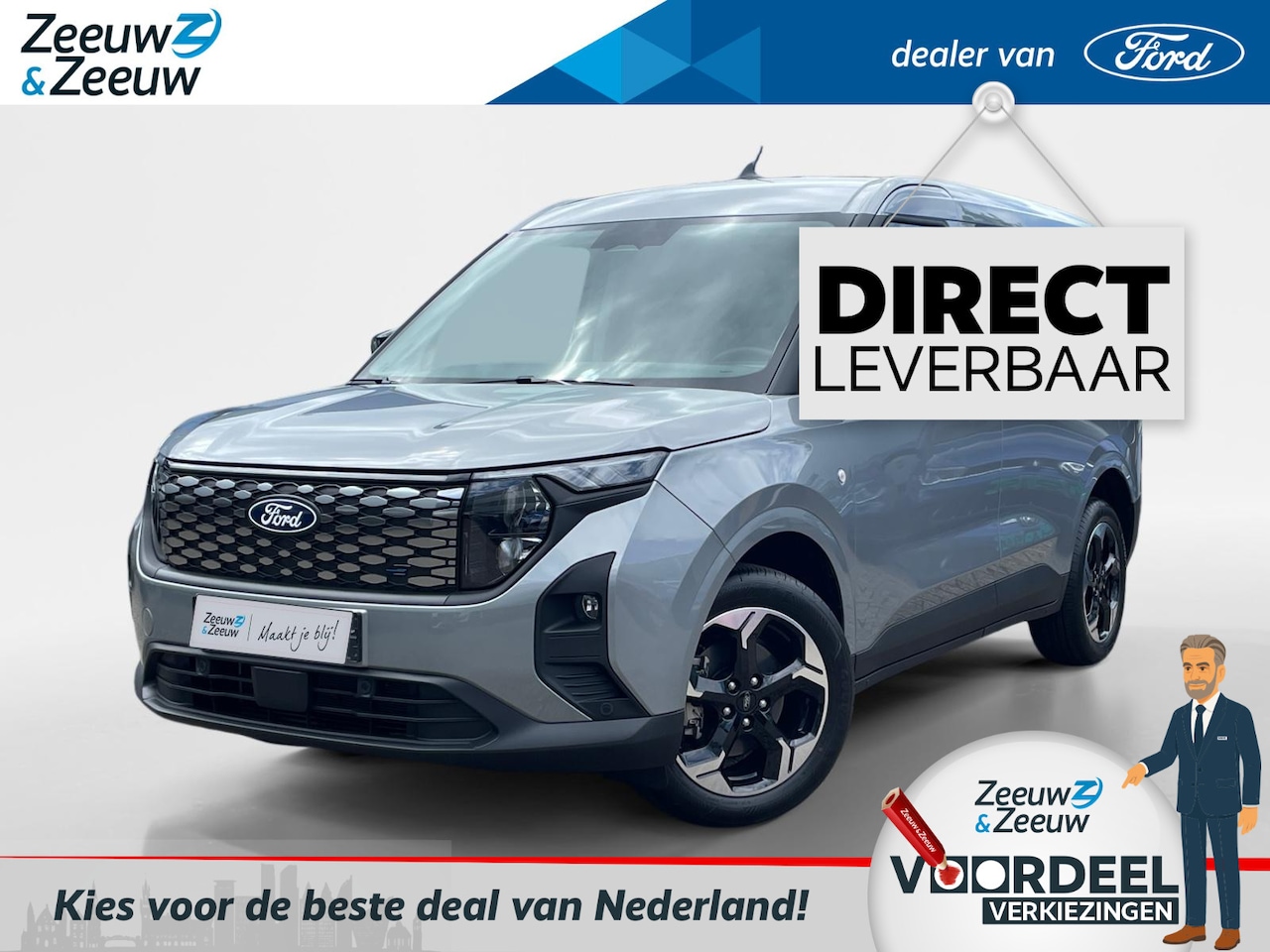 Ford Transit Courier - E-Transit Limited 44 kWh | VOORRAAD! | 0,99% rente op financial lease| Trekhaak | Driver A - AutoWereld.nl