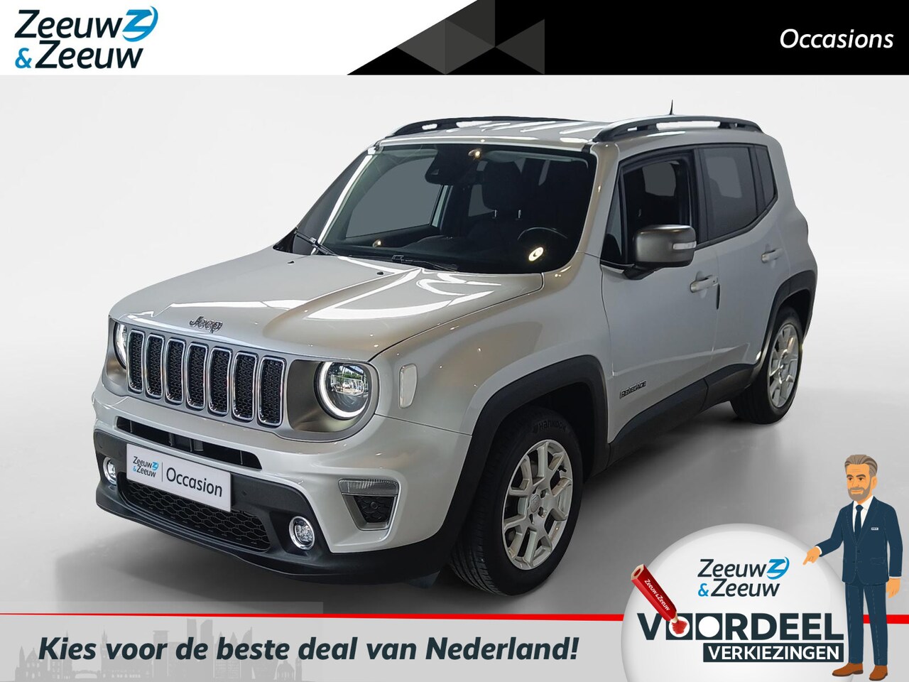 Jeep Renegade - 1.0T Limited *Navigatie*Parkeersensoren*Climate Control*Carplay*Zeer nette auto! - AutoWereld.nl