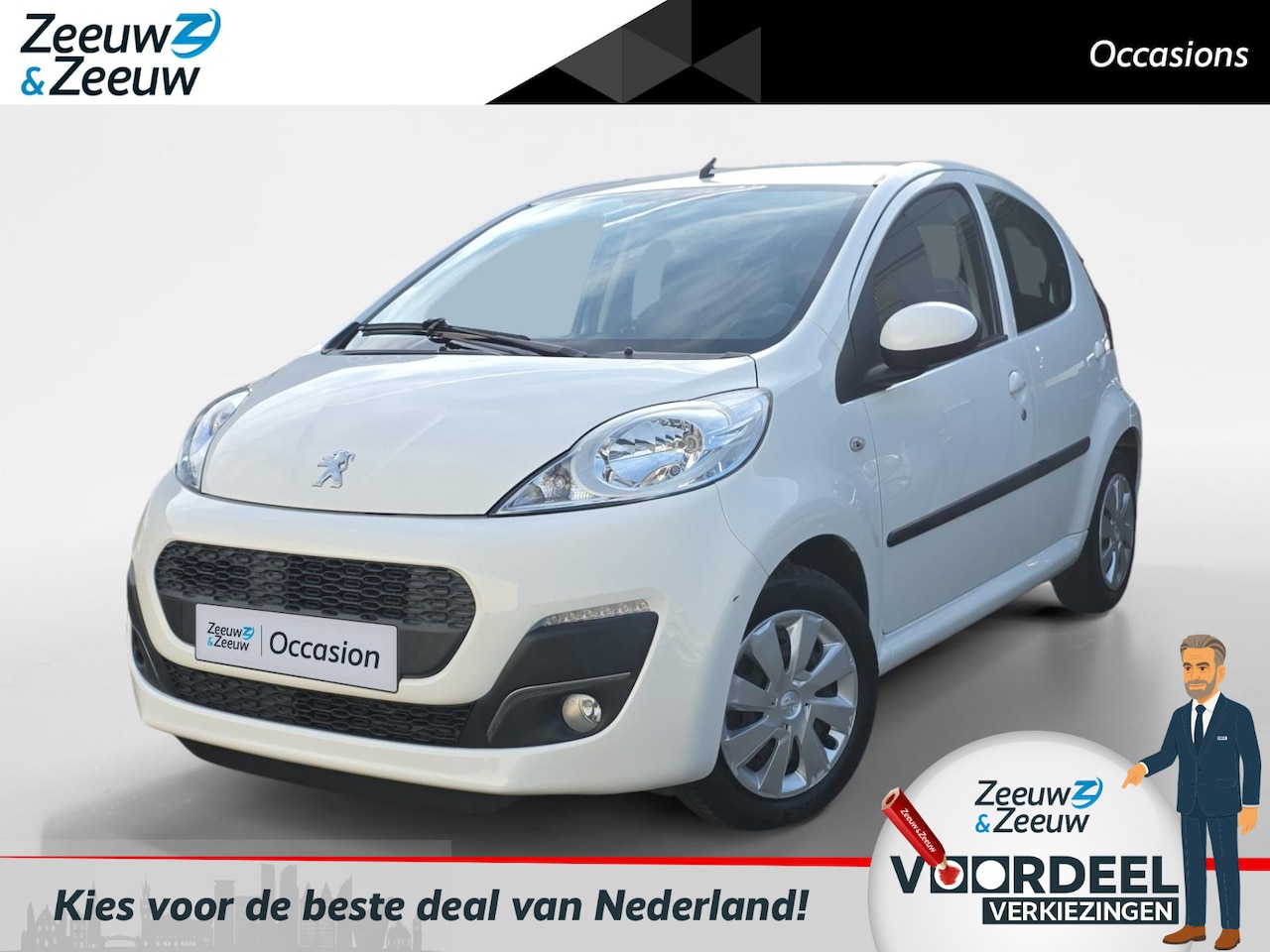 Peugeot 107 - 1.0 Active 5-deurs | Airco | Elektr. ramen voor | Radio | 12 maanden garantie | - AutoWereld.nl