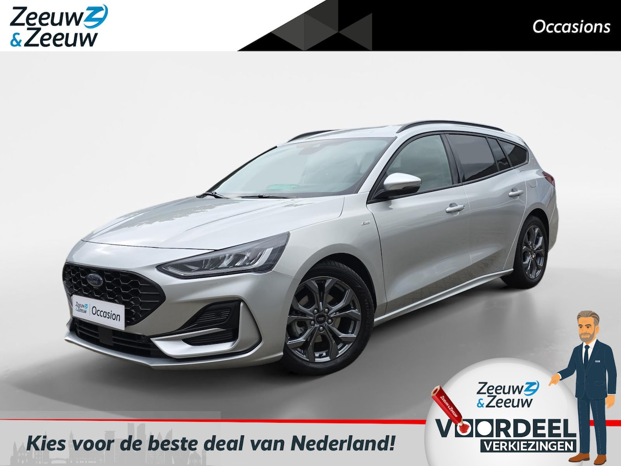 Ford Focus Wagon - 1.0 EcoBoost Hybrid ST Line | Navigatie | Winterpakket | Parkeersensoren voor en achter | - AutoWereld.nl