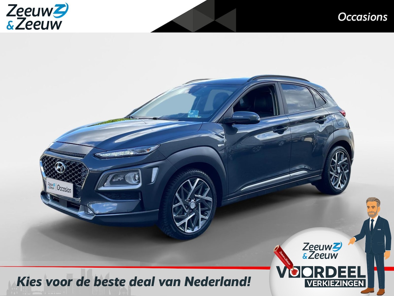 Hyundai Kona - 1.6 GDI HEV Premium | Full options | Dealer onderhouden | Navi | Stoelverwarming + Koeling - AutoWereld.nl