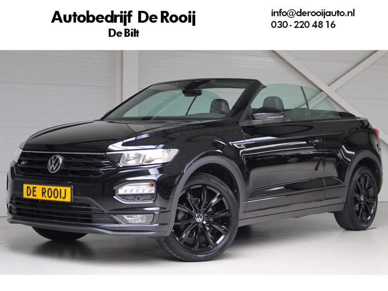 Volkswagen T-Roc Cabrio - 1.5 TSI R-Line Blackstyle Navigatie | Camera | Trekhaak | 18" Grange Hill Zwart - AutoWereld.nl