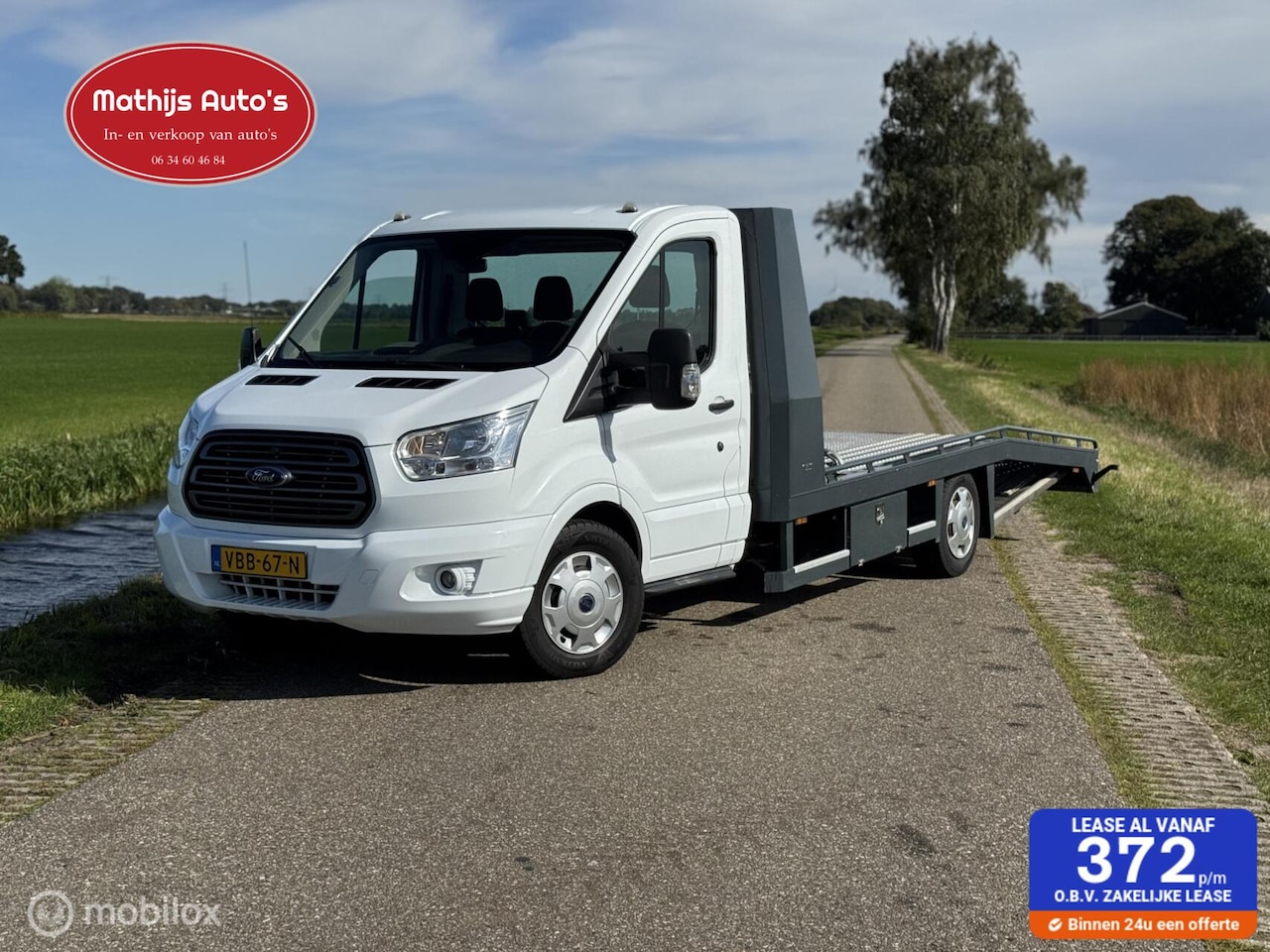 Ford Transit - 350 2.2 TDCI L4H1Oprijwagen Tijhof 1400kg! Laadvermogen - AutoWereld.nl