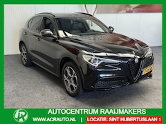 Alfa Romeo Stelvio - 2.0 T AWD B-TECH AUTOMAAT ZWART LEDER NAVIGATIE ADAPTIVE CRUISE CONTROL STOEL EN STUURVERW