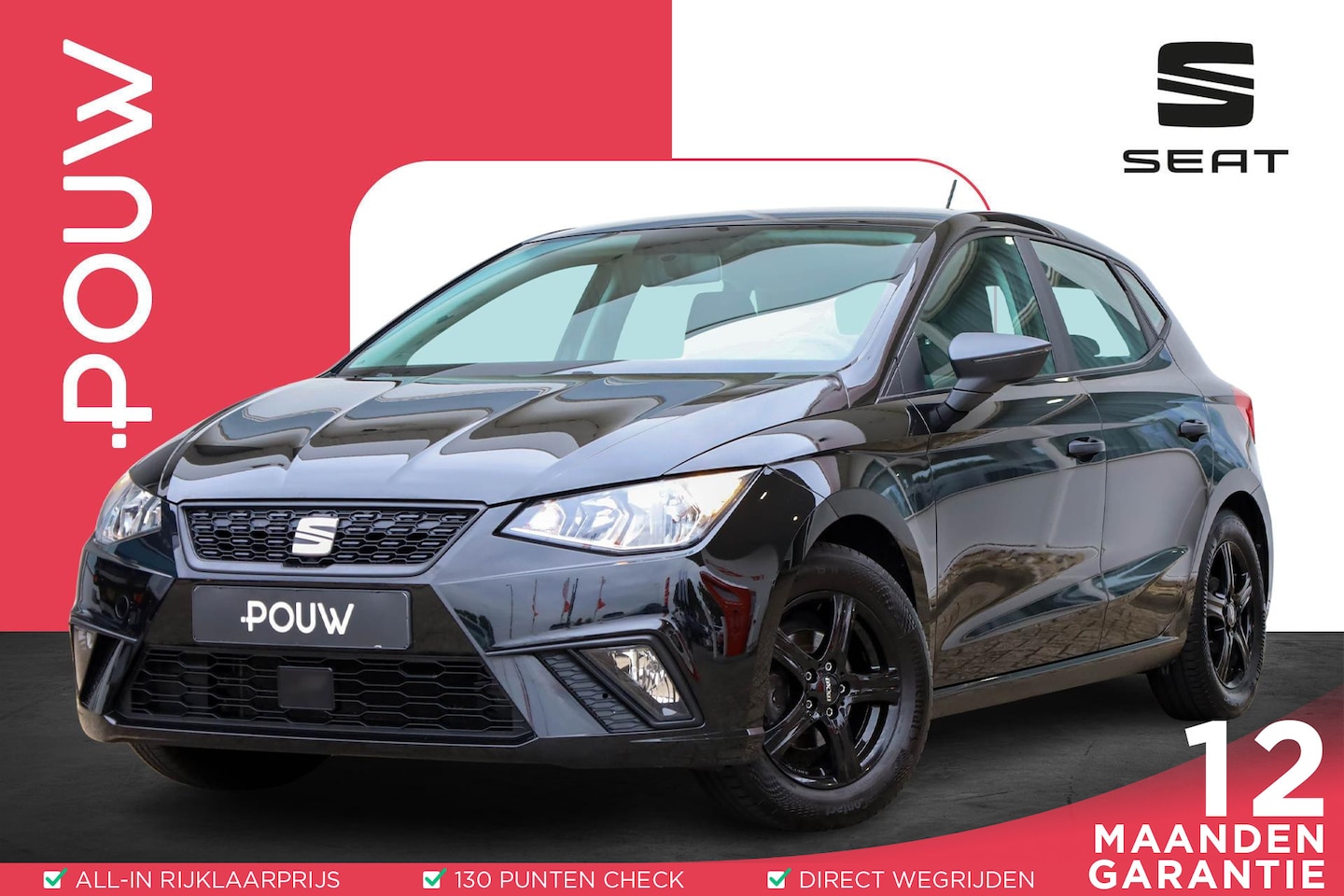 SEAT Ibiza - 1.0 MPI 80pk Reference | Cruise | Airco | Zwarte Velgen - AutoWereld.nl