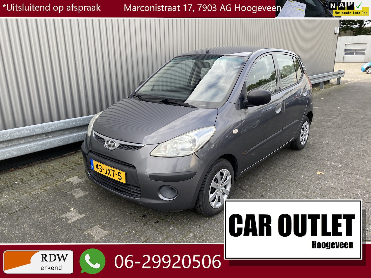 Hyundai i10 - 1.1 Active Cool 157Dkm.NAP, A/C & Nieuwe APK – Inruil Mogelijk – - AutoWereld.nl