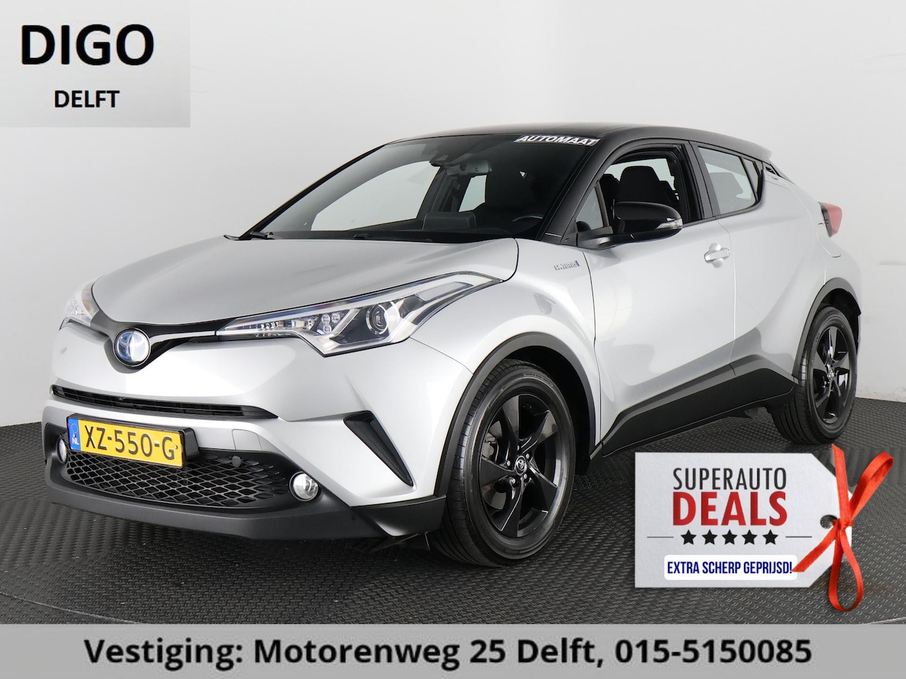 Toyota C-HR - 1.8 HYBRIDE SILVERLINE BI-TONE GARANTIE TOT 2029! NAVI. BLACKLINE VELGEN.CAMERA. - AutoWereld.nl