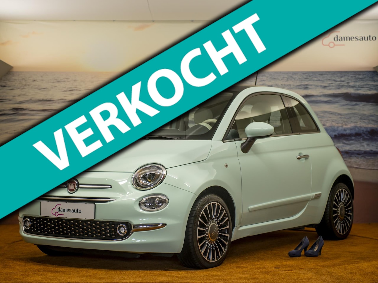 Fiat 500 - 0.9 TwinAir Lounge 0.9 TwinAir Lounge, NAP, Navigatie, Mintgroen, nette auto! - AutoWereld.nl