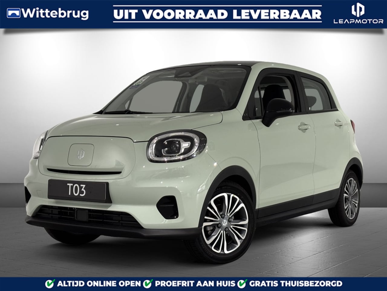 Leapmotor T03 - Design 37.3 kWh Volledig Elektrisch met 265 km WLTP Range, Airconditioning, Panoramadak, A - AutoWereld.nl