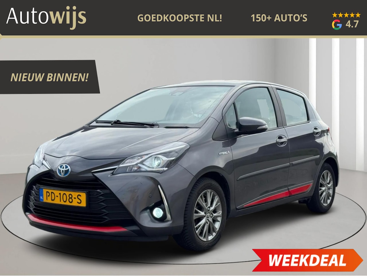 Toyota Yaris - 1.5 Hybrid Design Red|CAMERA|AUTOMAAT|XENON|CRUISE|GOED ONDERHOUDEN - AutoWereld.nl