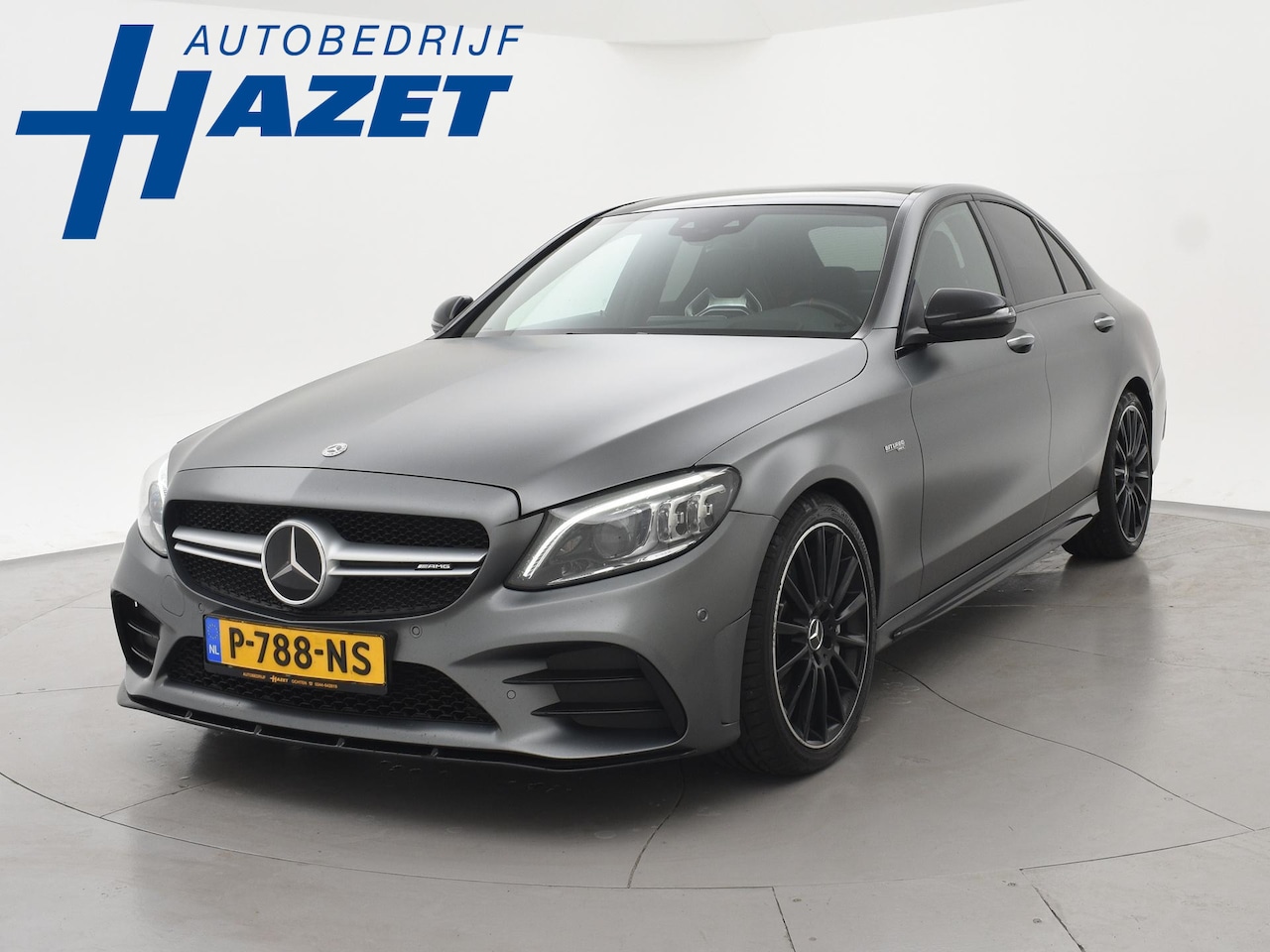 Mercedes-Benz C-klasse - AMG 43 4MATIC 390 PK AUT.*SELENITE MAGNO* PREMIUM+ PANO | SPORSTOELEN | DISTRONIC | BURMES - AutoWereld.nl