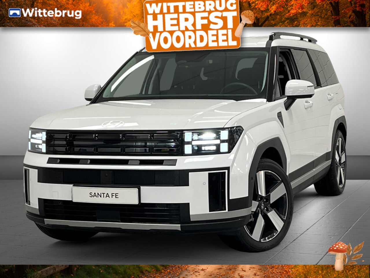 Hyundai Santa Fe - 1.6 T-GDI PHEV Premium 4WD 7p. Nieuw model! Plug-In Hybride met Navigatie, Lederen bekledi - AutoWereld.nl