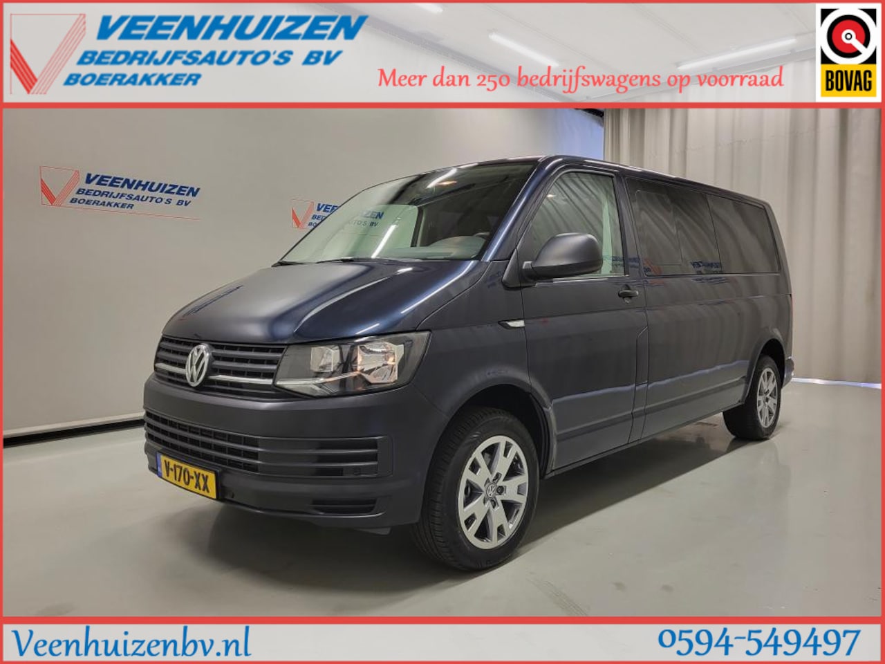 Volkswagen Transporter - 2.0TDI 150pk L2/H1 Dubbele Cabine Automaat Euro 6! - AutoWereld.nl