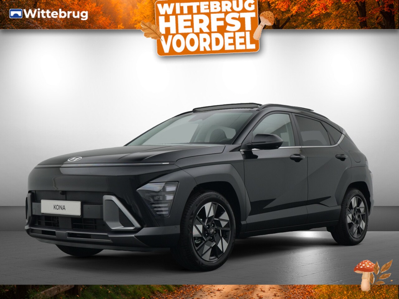 Hyundai Kona - 1.6 GDI HEV Premium Sky Volledig Hybride Automaat met glazen Panoramadak, Navigatie en Cli - AutoWereld.nl