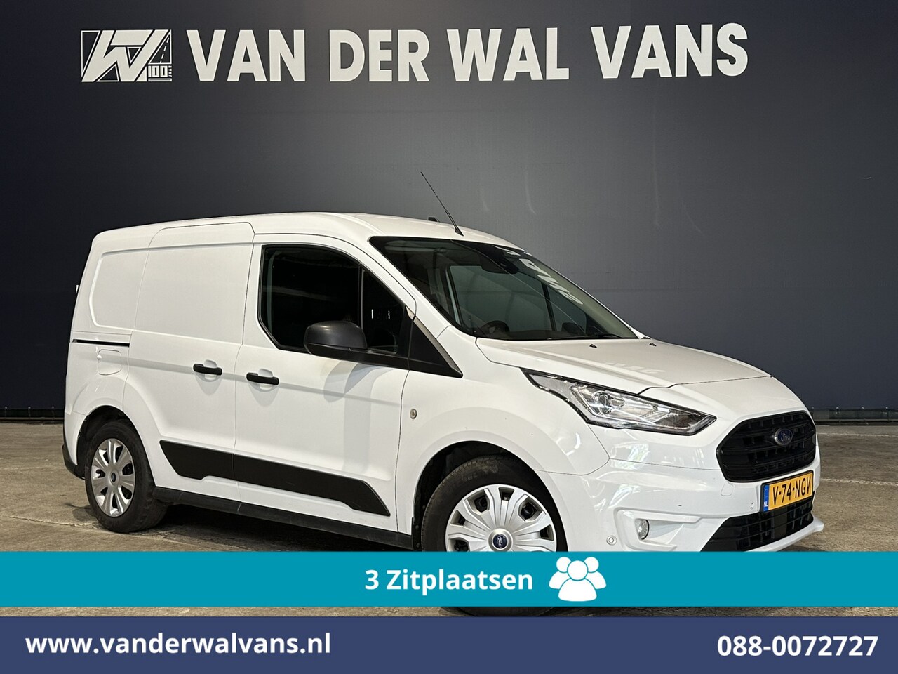 Ford Transit Connect - 1.5 EcoBlue 100pk L1H1 Euro6 Airco | 3-Zits | Camera | Navigatie | LED | Cruisecontrol | V - AutoWereld.nl