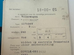 Volkswagen Kever - 117M087 1300 61000KM Nooit gelast / gespoten