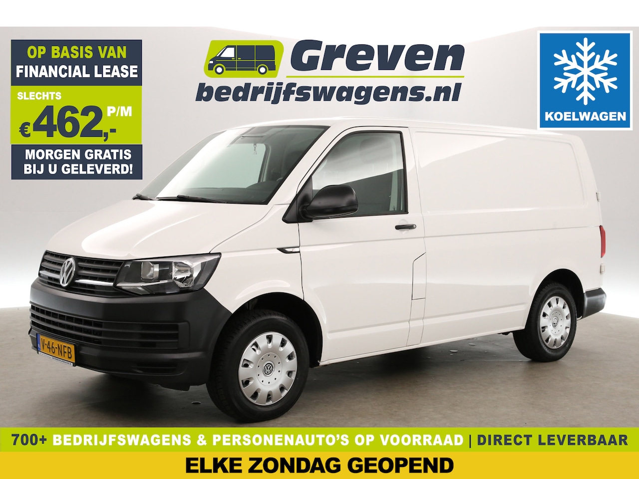 Volkswagen Transporter - 2.0 TSI 150PK L2H1 | Koelwagen 0° | Benzine | EMISSIEVRIJE ZONE | Airco | Navigatie | Koel - AutoWereld.nl