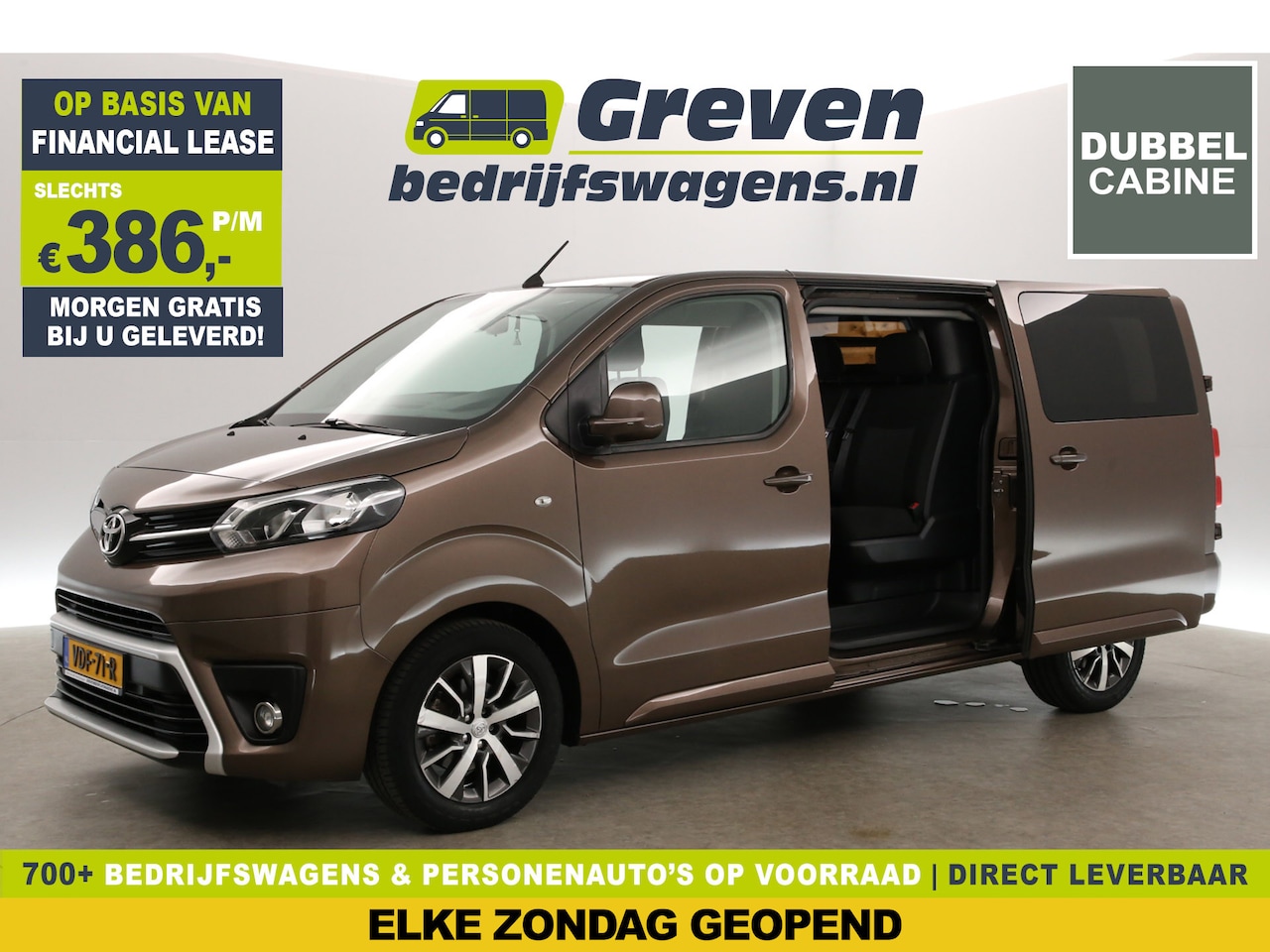 Toyota ProAce - 2.0 D-4D Long L3H1 | DC | 5-Zits | Camera | 2xSchuifdeur | Airco | Navi | Trekh. | Cruise - AutoWereld.nl