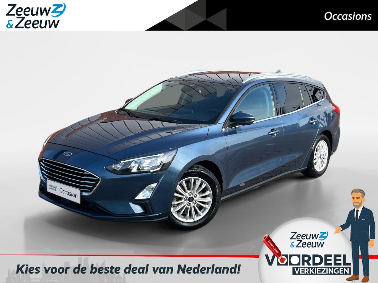 Ford Focus Wagon - 1.0 EcoBoost Titanium Business | Adaptieve Cruise Control | Camera | Privacy Glass | Clima - AutoWereld.nl