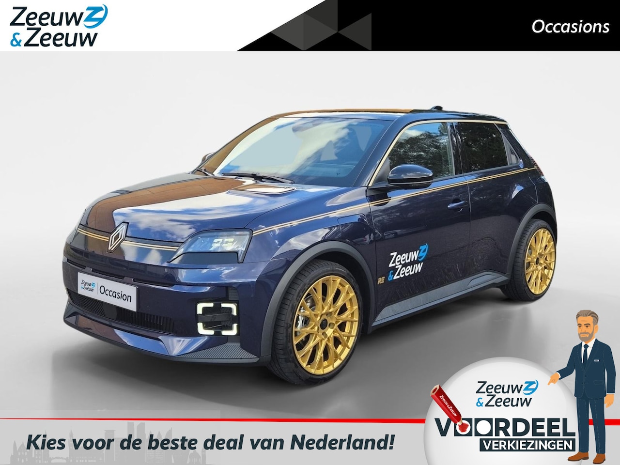 Renault 5 - Bleu dÓr serie limitee 40 kWh Zeer exclusief speciaal opgebouwd model| Leer- alcantara | 1 - AutoWereld.nl