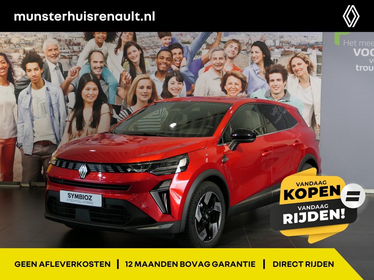 Renault Symbioz - 1.6 E-Tech full hybrid 145 techno - Clima, camera, sensor V+A, adaptive cruise - AutoWereld.nl