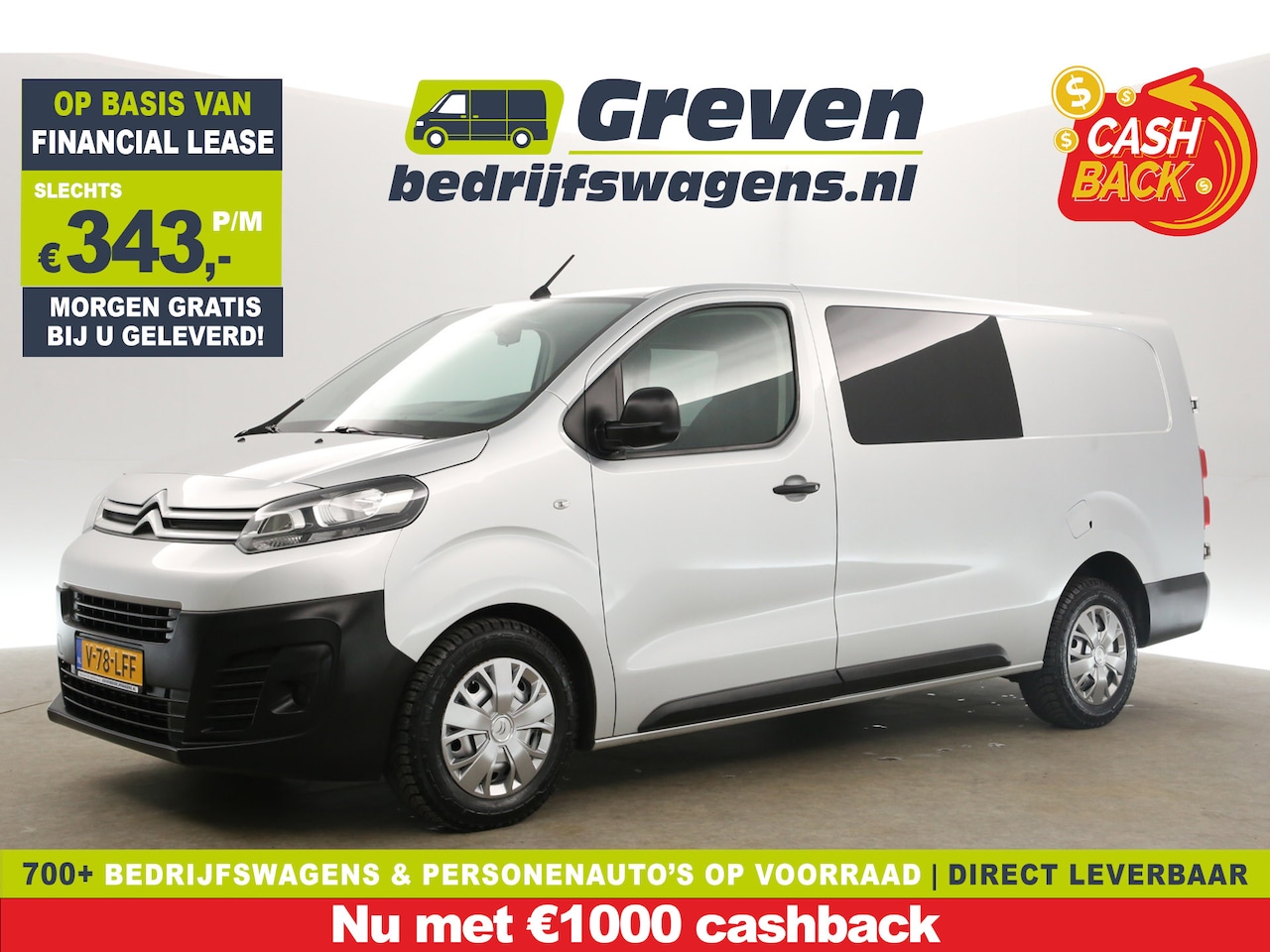 Citroën Jumpy - 2.0 BlueHDI L3H1 | MARGE! | DC | 5-Zits | Airco | Cruise | Trekh. | Carplay | Parkeersens. - AutoWereld.nl