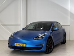 Tesla Model 3 - Performance AWD 75 kWh | FSD Full Self driving | 89% SOH | Performance | Blauw Wrap |