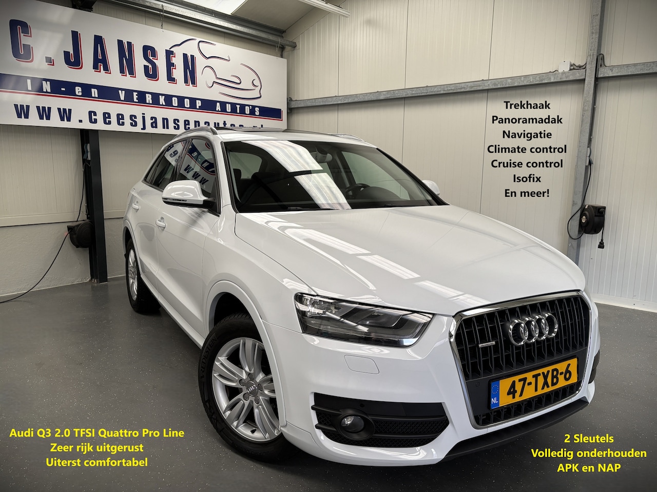 Audi Q3 - 2.0 TFSI quattro Pro Line Automaat | Elektrisch glazen panorama-dak | Trekhaak uitklapbaar - AutoWereld.nl