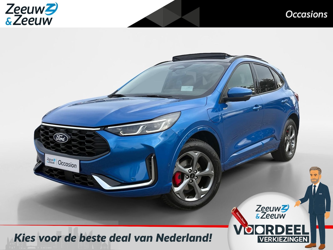 Ford Kuga - 2.5 PHEV ST-Line X | Matrix LED koplampen|elek glazen panorama-dak| Winter-pack| Elek Trek - AutoWereld.nl