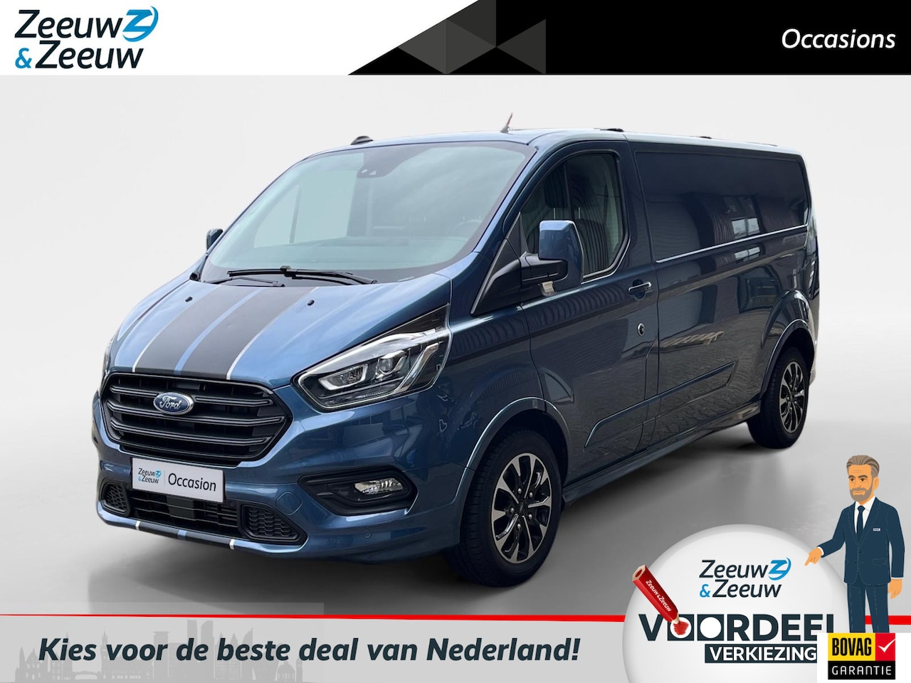 Ford Transit Custom - 320 2.0 TDCI L2H1 Sport 185 pk Automaat | Trekhaak | Stoelverwarming | Cruise control | Bl - AutoWereld.nl