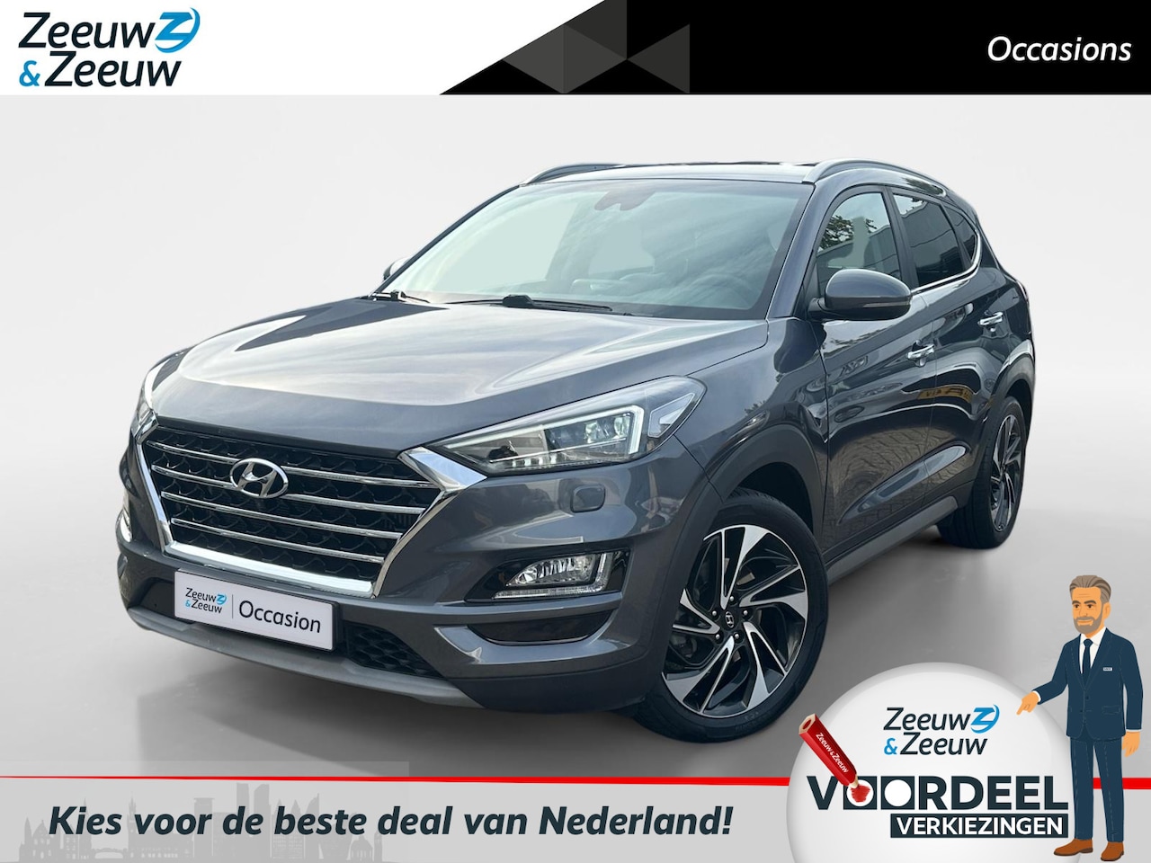 Hyundai Tucson - 1.6 T-GDI Premium | Trekhaak | 360 Camera | Stoelkoeling + Verwarming | Lederen bekleding - AutoWereld.nl