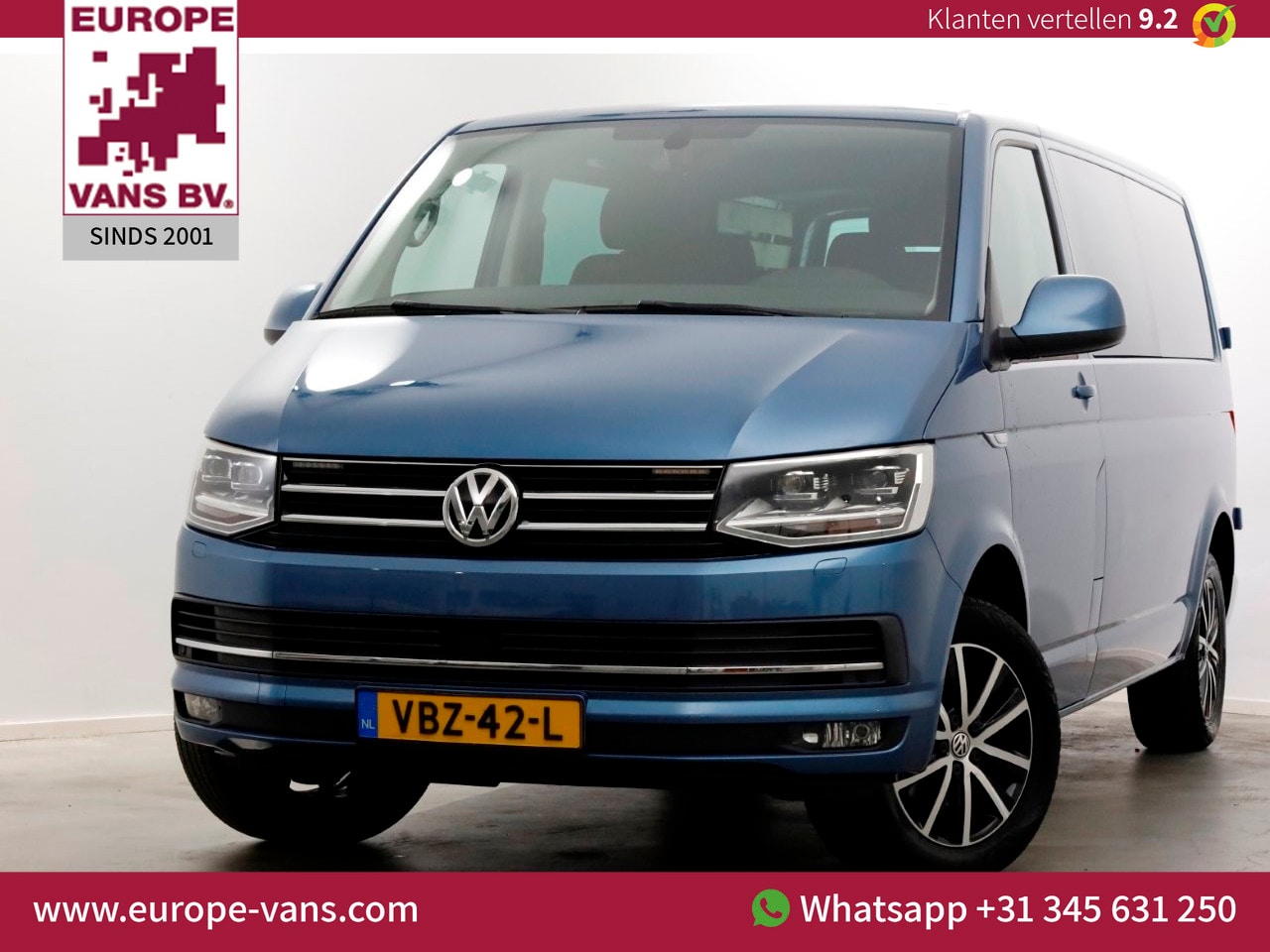Volkswagen Transporter - T6 2.0 TDI 150pk E6 Lang D.C. DSG-Automaat Highline LED/ACC/Navi 10-2019 - AutoWereld.nl