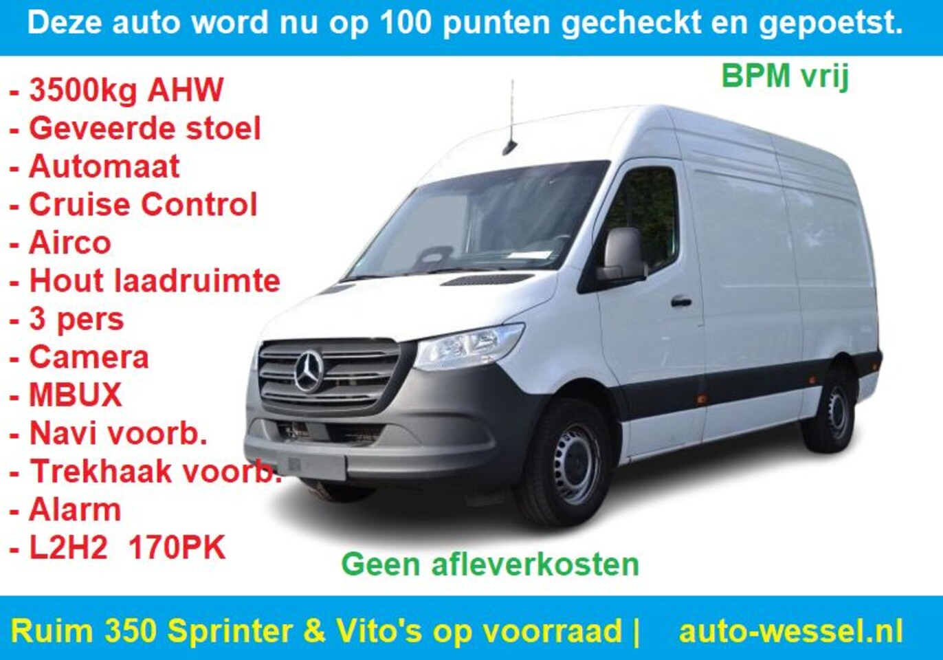 Mercedes-Benz Sprinter - 317 CDI L2H2 PRO | 3500kg AHW | MBUX | Camera | Cruise | Geveerde stoel - AutoWereld.nl