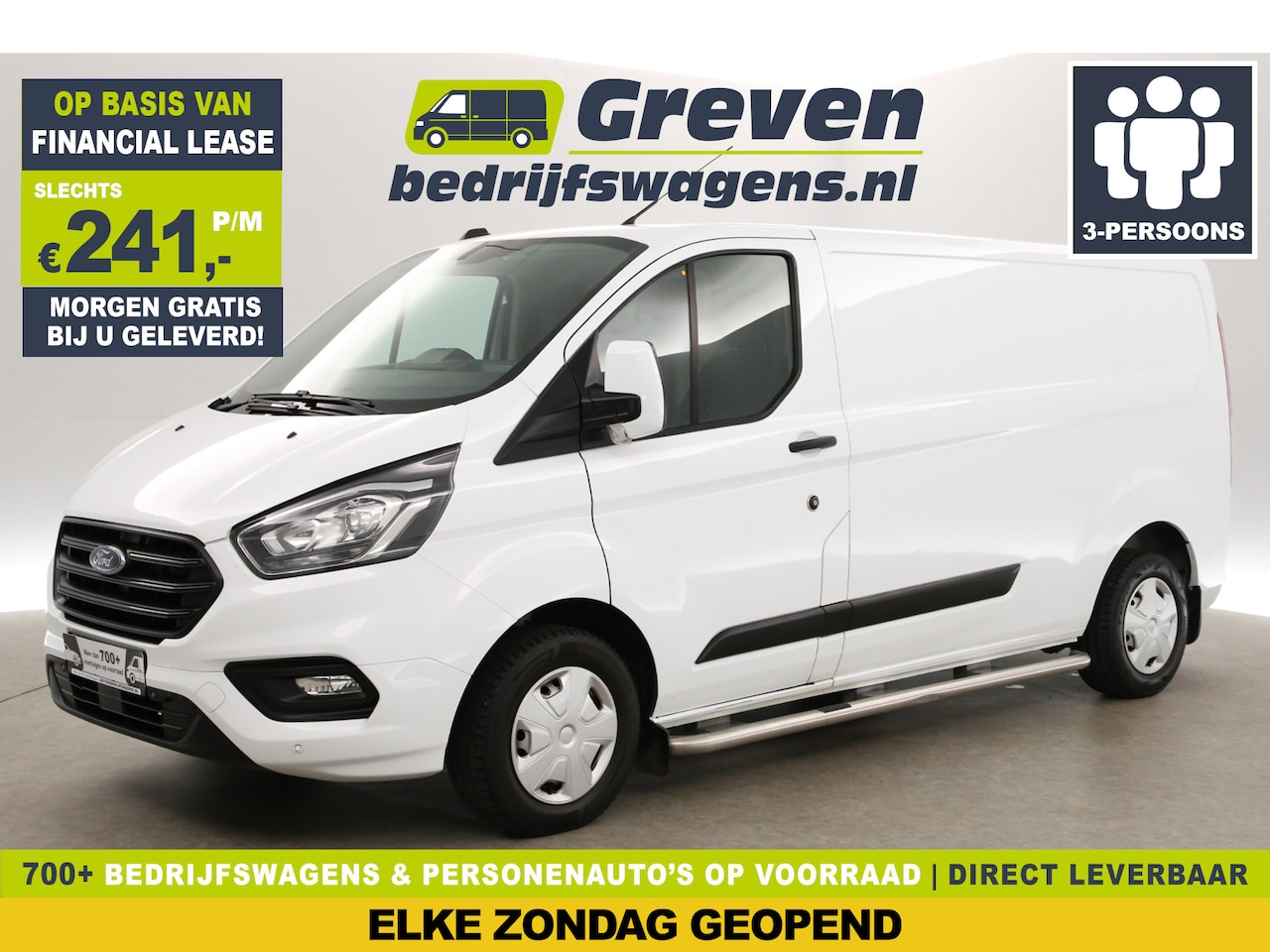 Ford Transit Custom - 300 2.0 TDCI L2H1 | Airco | Cruise | 3 Persoons | LED | Parkeersensoren - AutoWereld.nl