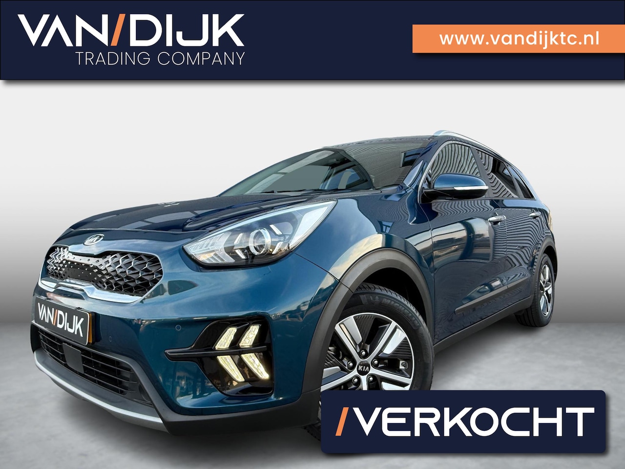 Kia Niro - 1.6 GDi Hybrid DynamicPlusLine Automaat ✓Facelift Model ✓Navigatie ✓Camera ✓Half Leder ✓BL - AutoWereld.nl