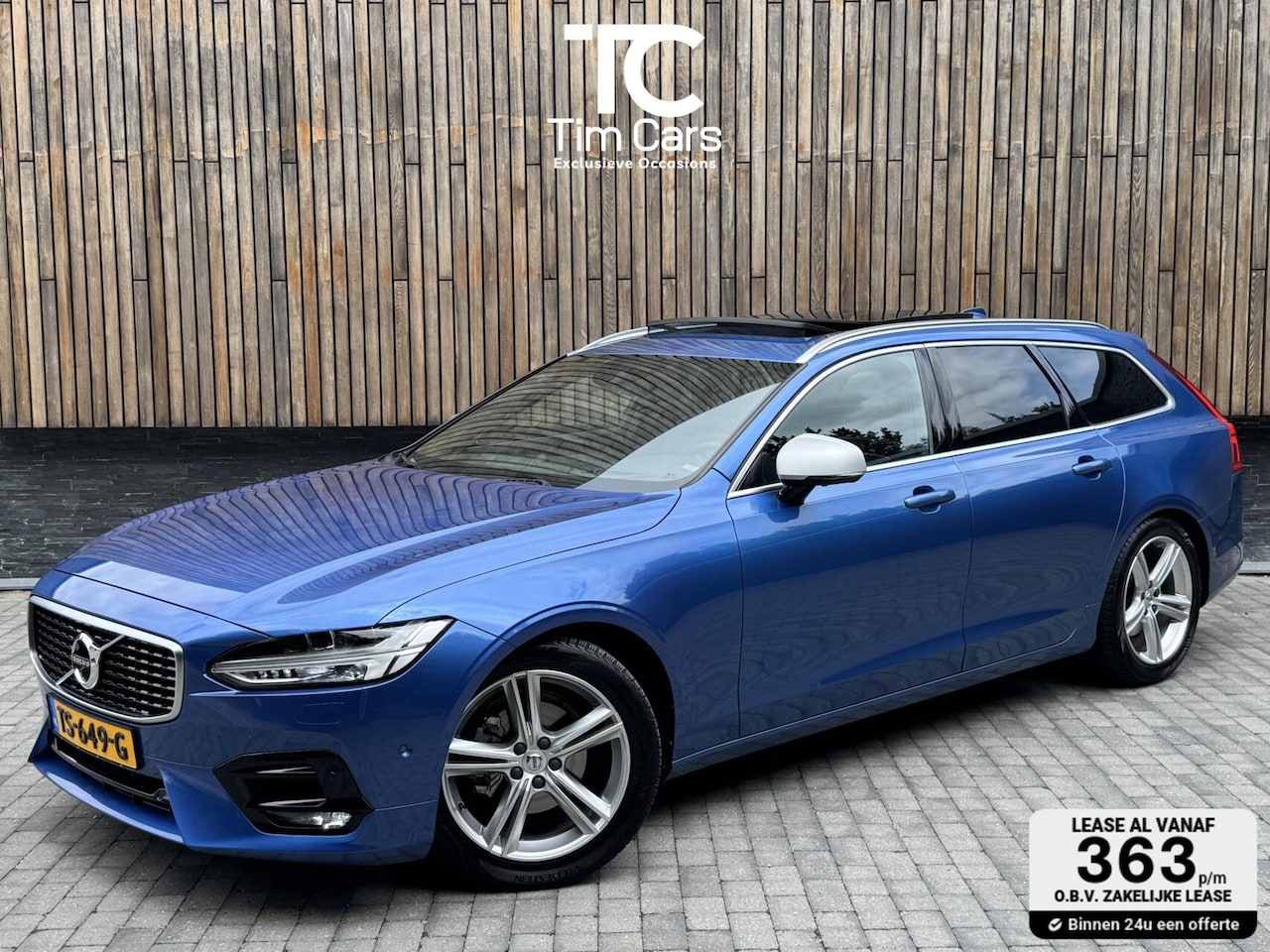 Volvo V90 - 2.0 D3 R-Design Automaat | Panoramadak | Volleer | Camera met rondomzicht | Bowers&Wilkins - AutoWereld.nl
