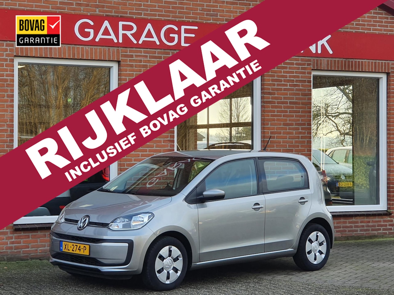 Volkswagen Up! - 1.0 BMT move up! 60PK 5drs airco, navi, carkit, dab, elektr.ramen, trekhaak RIJKLAAR - AutoWereld.nl