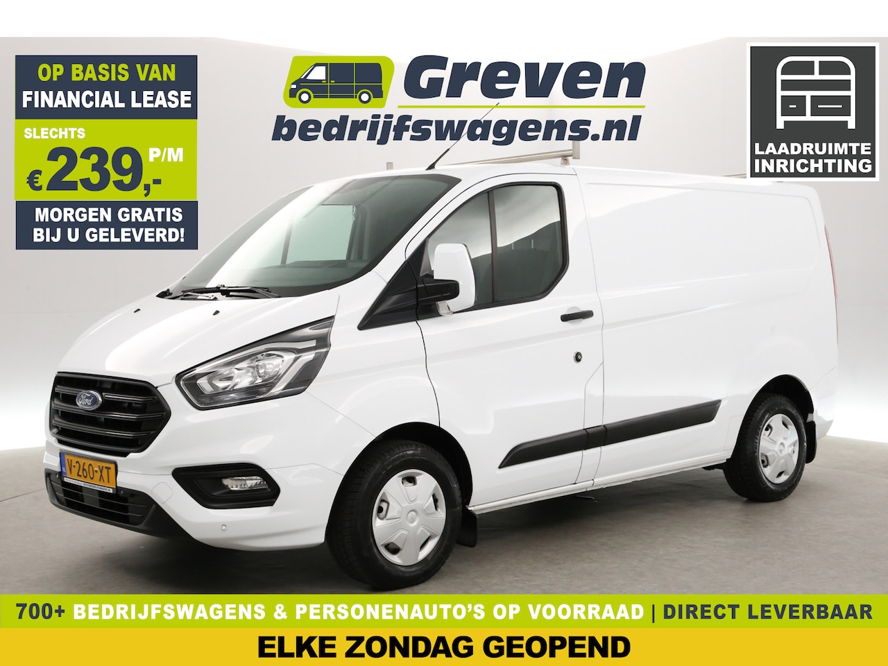 Ford Transit Custom - 280 2.0 TDCI L1H1 | Airco | Cruise | 3-Zits | Kasten | Parkeersens. | Trekhaak - AutoWereld.nl