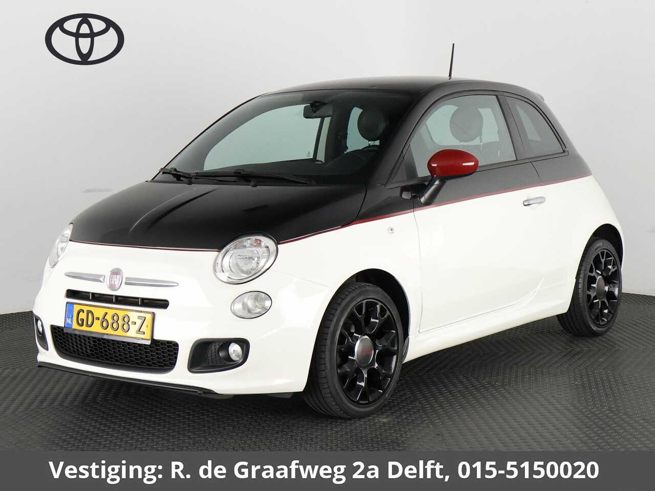 Fiat 500 - 1.2 Sport BiColore Automaat | Airco | Lichtmetalen velgen | Privacy Glass | - AutoWereld.nl