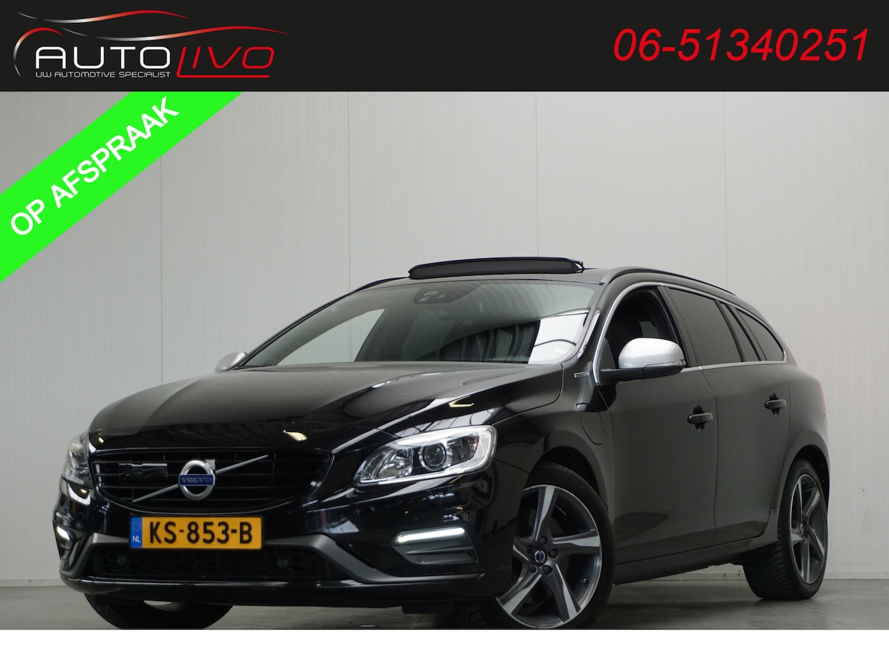 Volvo V60 - 2.4 D5 Twin Engine R-Design BOM VOL! HARMAN/KARDON DAK LEER BLIS XENON TREKHAAK etc. - AutoWereld.nl