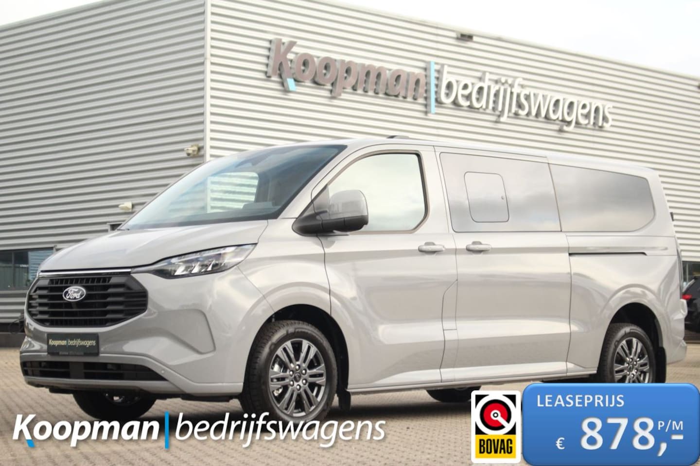 Ford Transit Custom - 2.5 PHEV 233pk L2H1 Limited | ZERO emissie-proof | 8-Persoons | Incl BPM |  Stuur + Stoelv - AutoWereld.nl